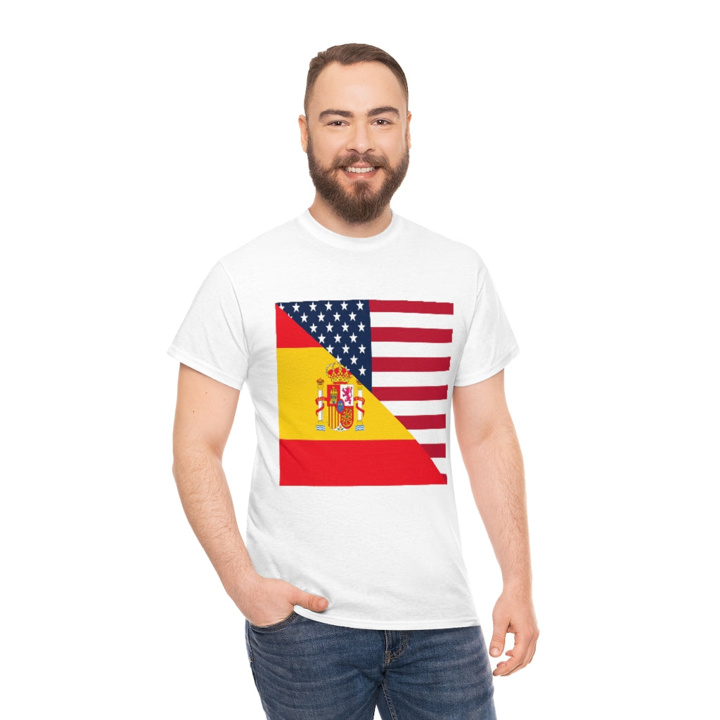 Spain American Flag Tee Shirt | Unisex Spanish USA Tshirt