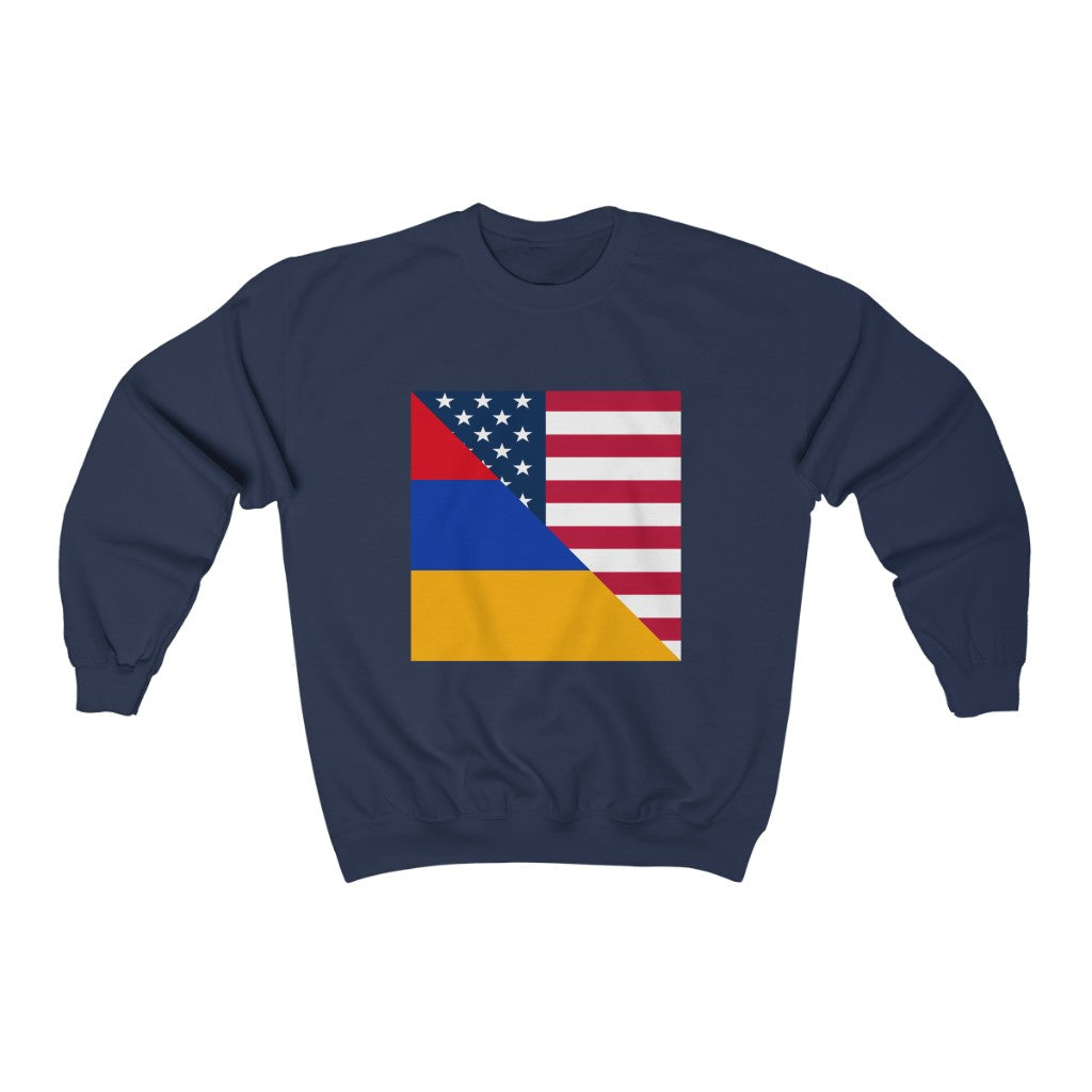 Armenian American Flag Sweatshirt | Unisex Armenia USA Pullover