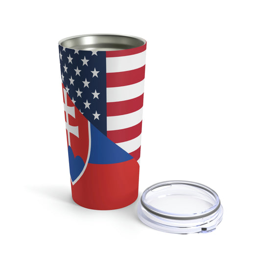 Slovakia American Flag Half Slovakian USA Tumbler 20oz