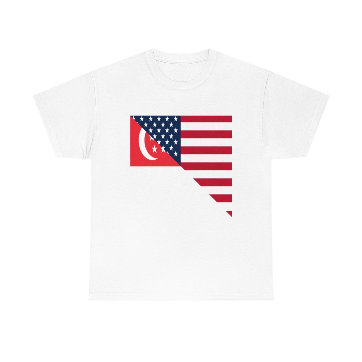 Singapore American Flag Half Singaporean USA T-Shirt | Unisex Tee Shirt