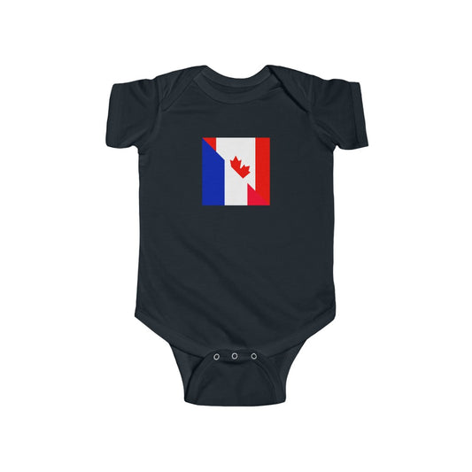 French Canadian Flag Baby Bodysuit | Canada France Newborn Clothes