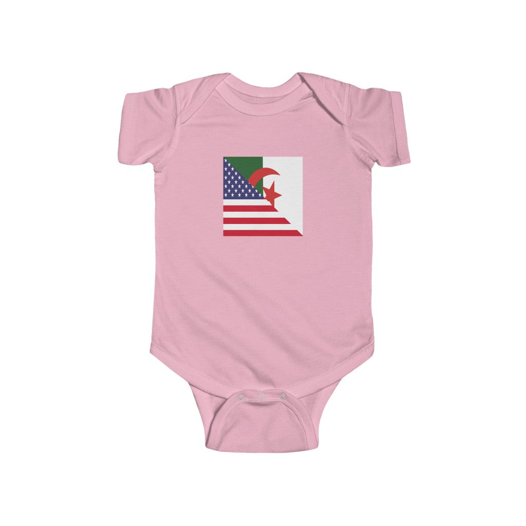 Algerian American Flag Baby Bodysuit | Algeria USA Newborn