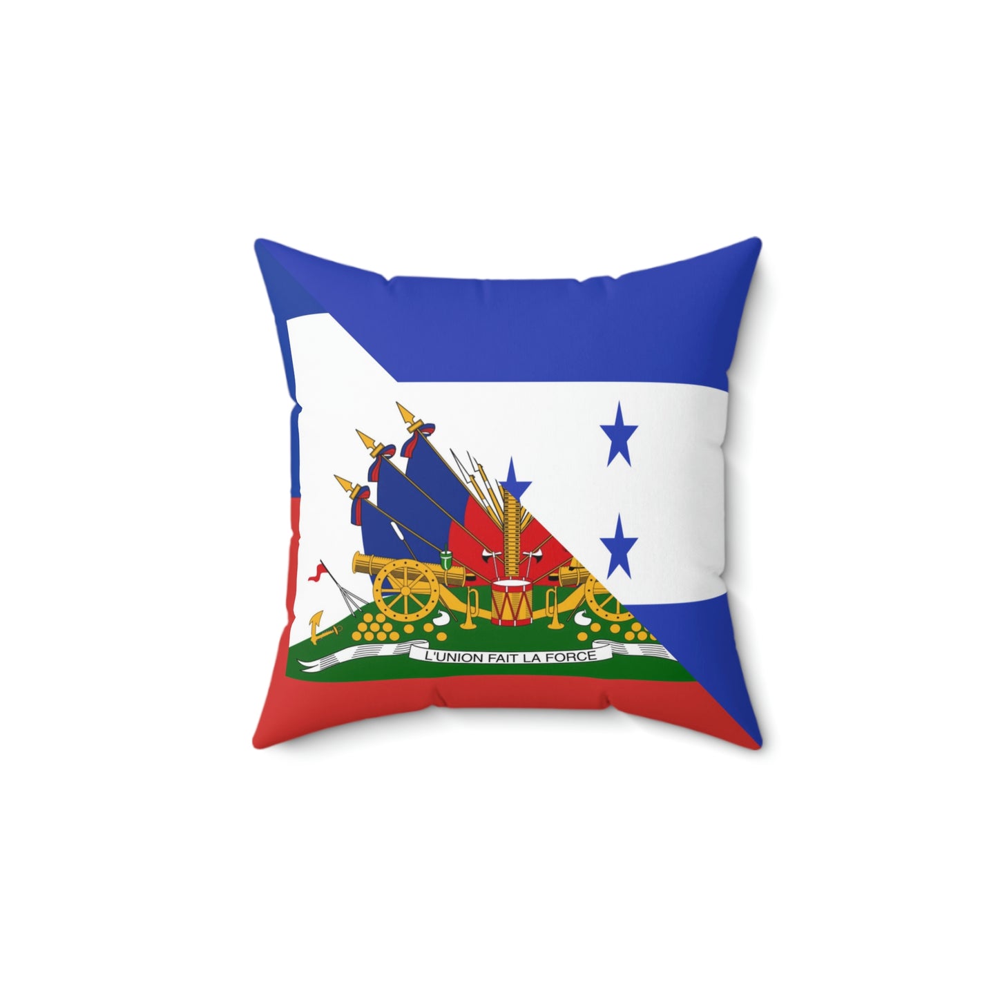 Haitian Honduran Half Haiti Honduras Flag Spun Polyester Square Pillow