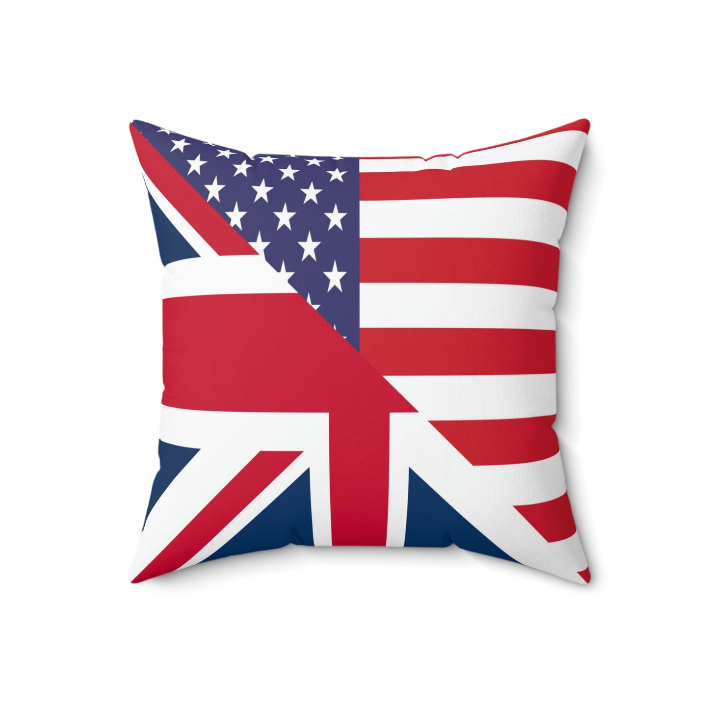English American Flag United Kingdom USA Spun Polyester Square Pillow