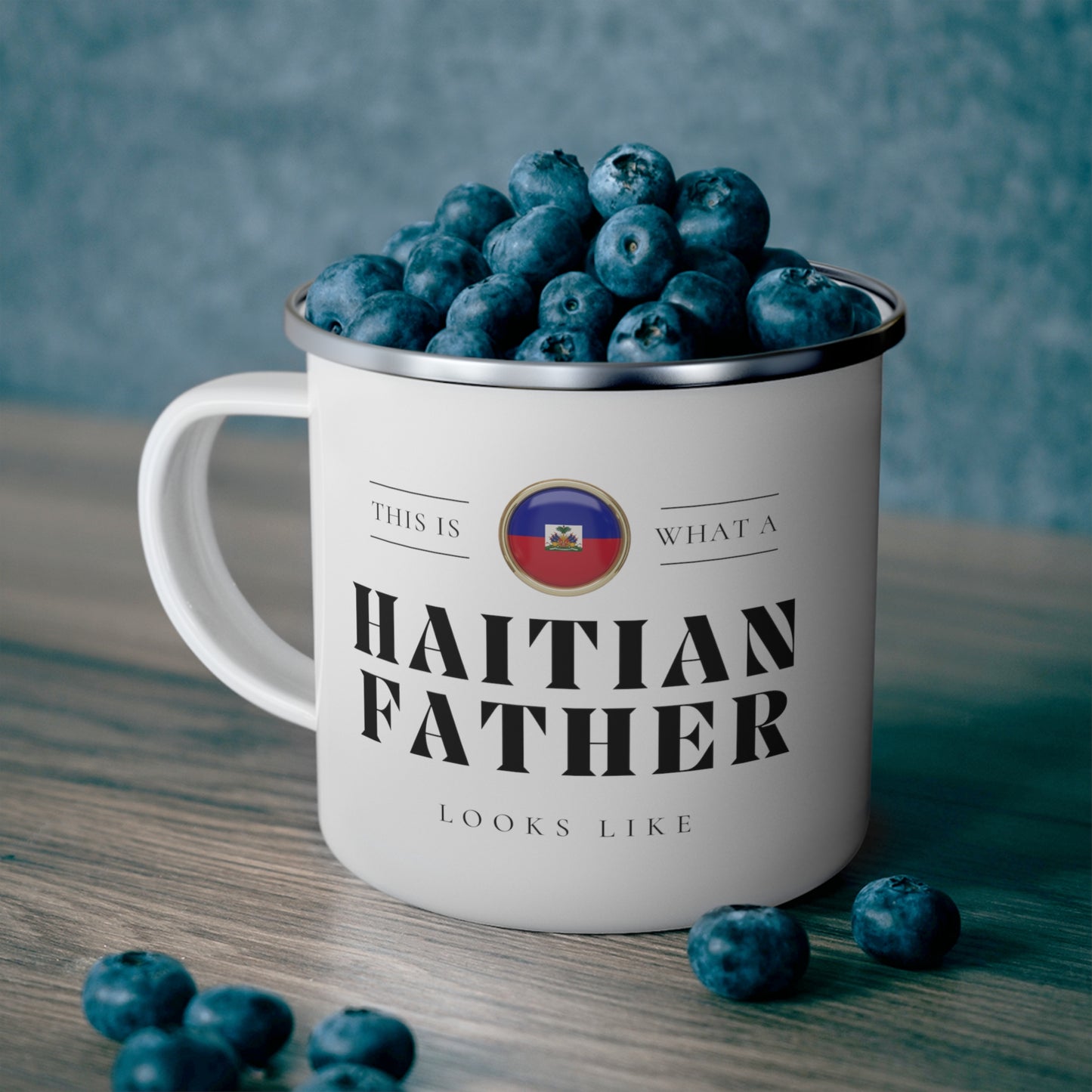 Haitian Father Looks Like Fathers Day Haiti Dad 12oz Enamel Mug