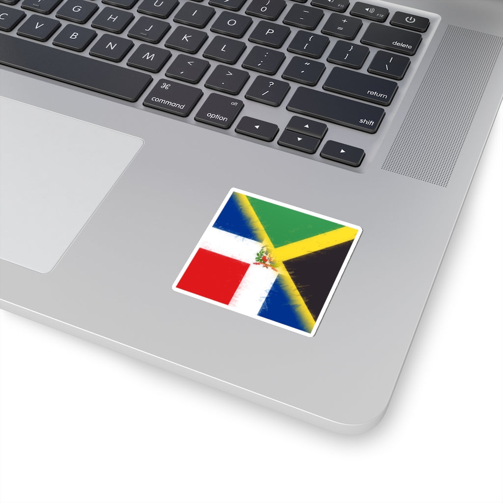 Half Dominican Republic Jamaica Sticker | DR Jamaica