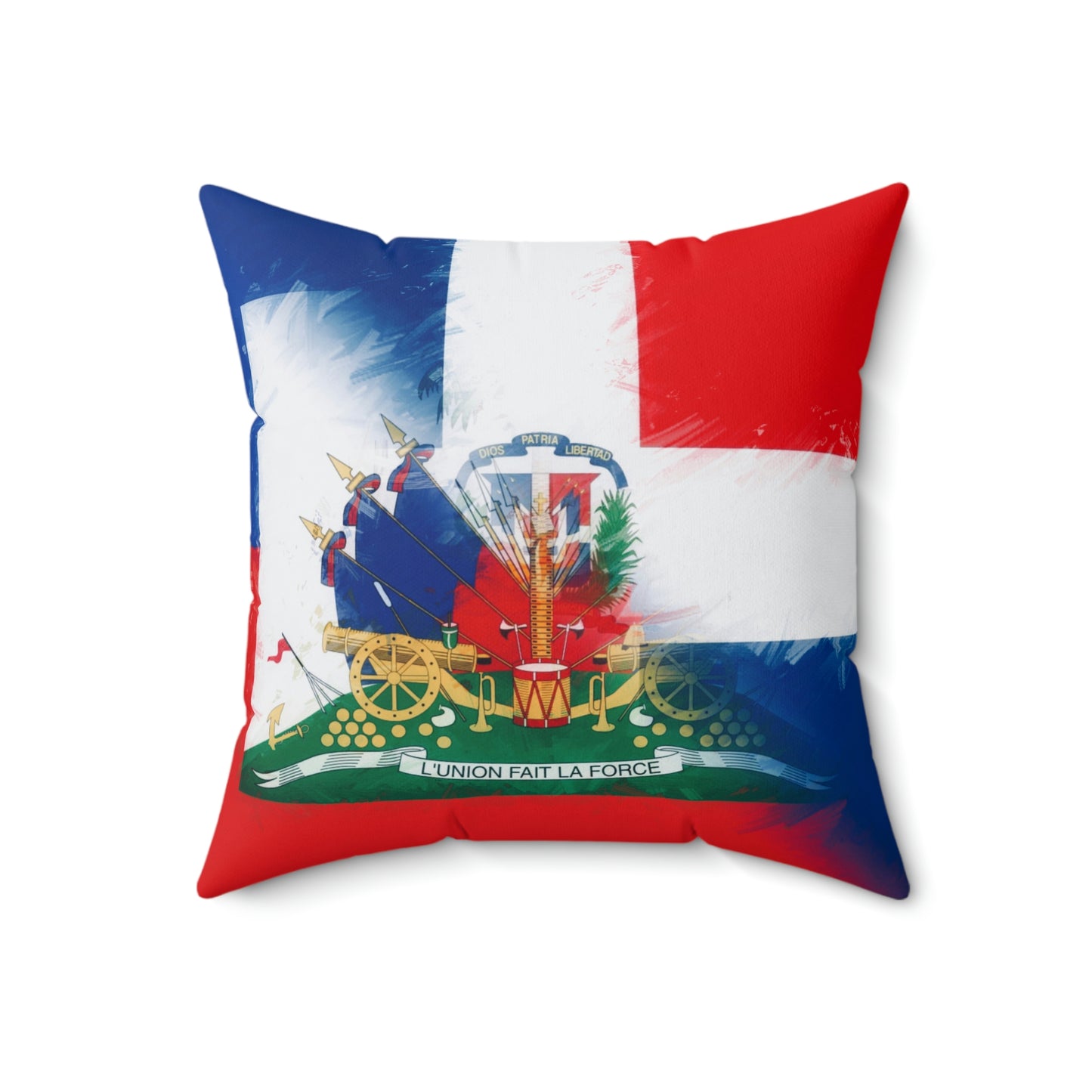 Haiti Dominican Republic Flag | Hispaniola DR Half Haitian Dominican Flag Spun Polyester Square Pillow