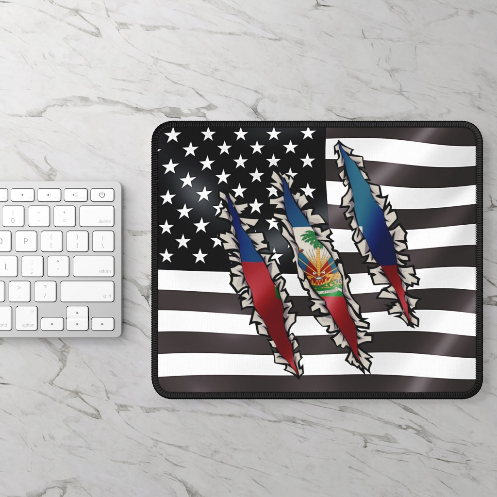 Haitian American Flag Computer Laptop Mouse Pad | Haiti USA