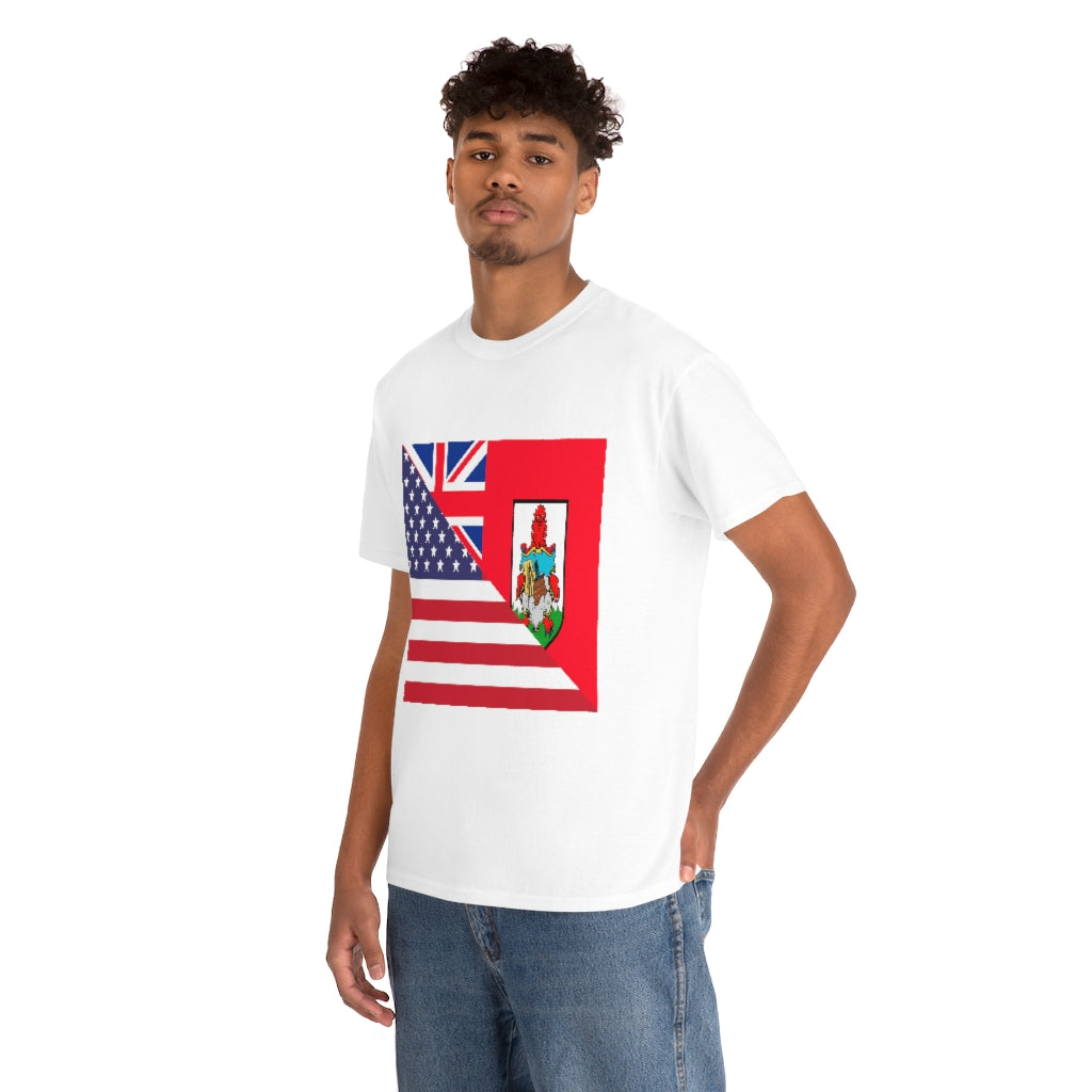 Bermudan American Flag Tee Shirt | Bermuda USA Tshirt