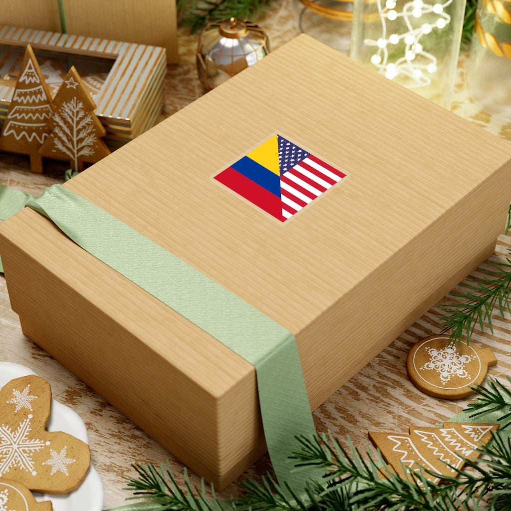 Colombian American Flag Sticker | Colombia USA Stickers