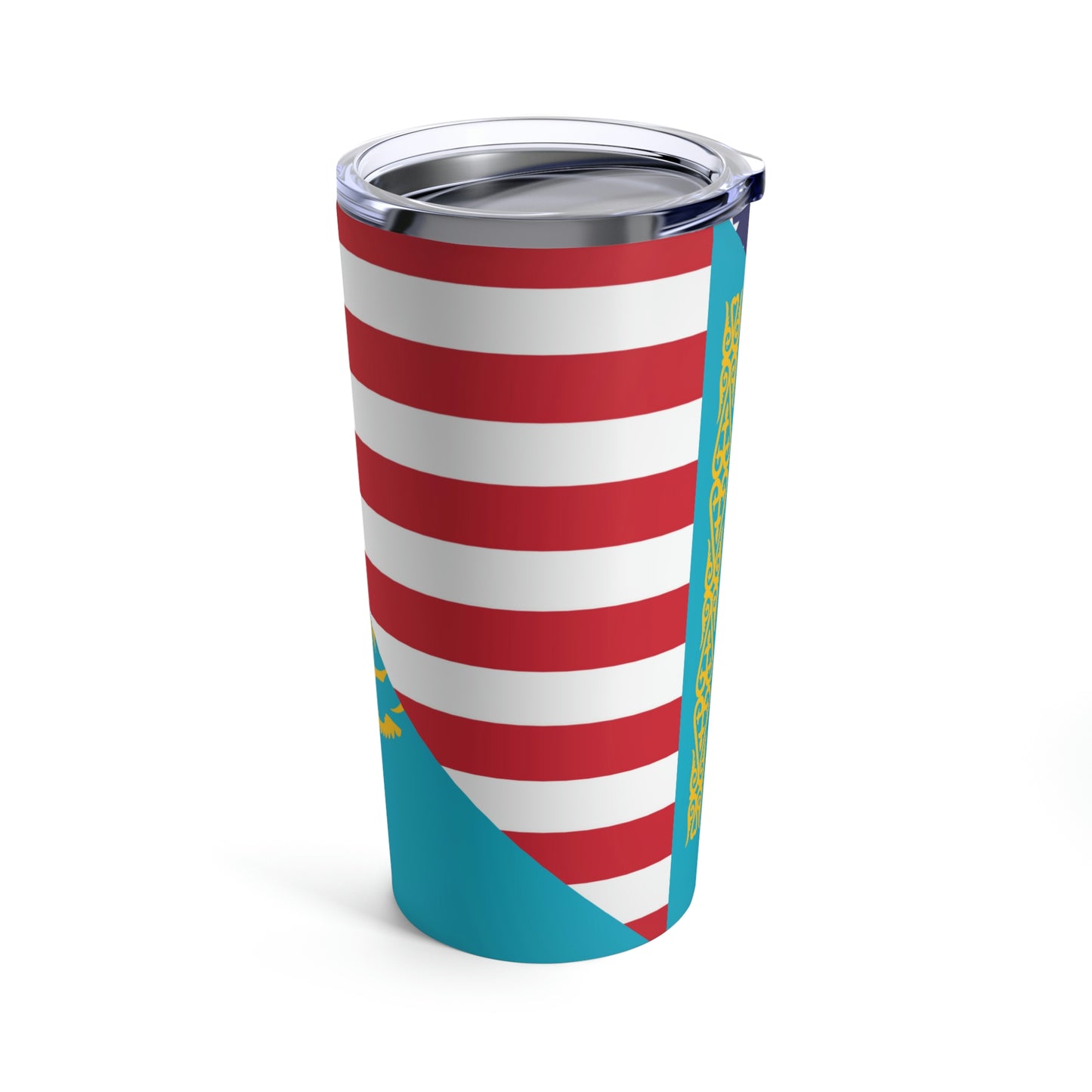 Kazakhstan American Flag USA Tumbler 20oz