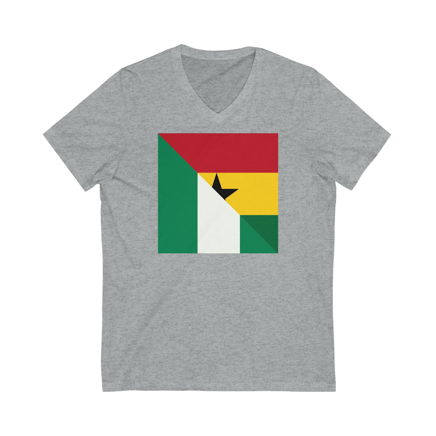 Nigerian Ghanaian Flag Nigeria Ghana Naija V-Neck T-Shirt | Unisex Vee Shirt