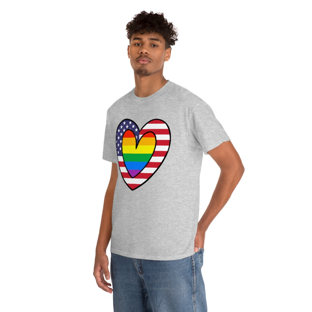 Rainbow Flag T-Shirt | Unisex LGBTQ Gay American Pride Men Women Tee