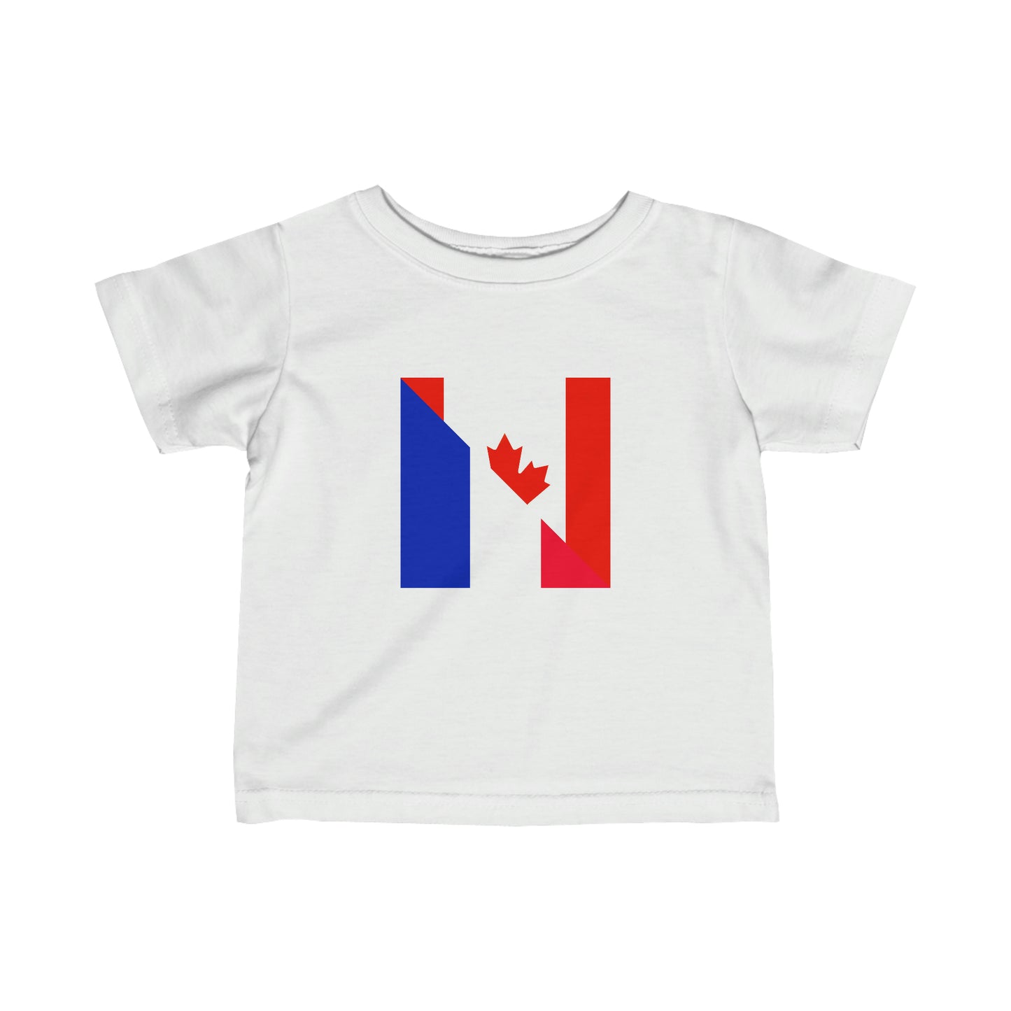 Infant French Canadian Flag France Canada Toddler Tee Shirt