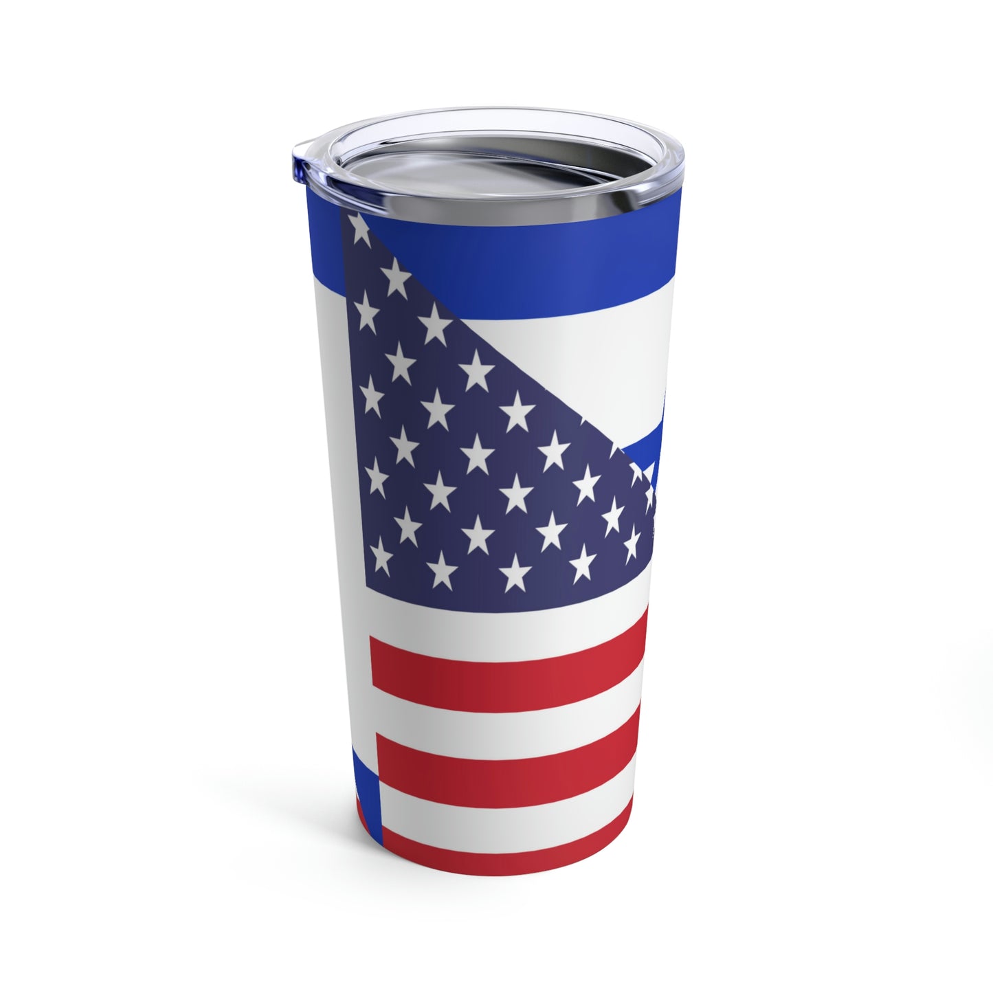 Israel American Flag Half Israeli USA Tumbler 20oz Beverage Container