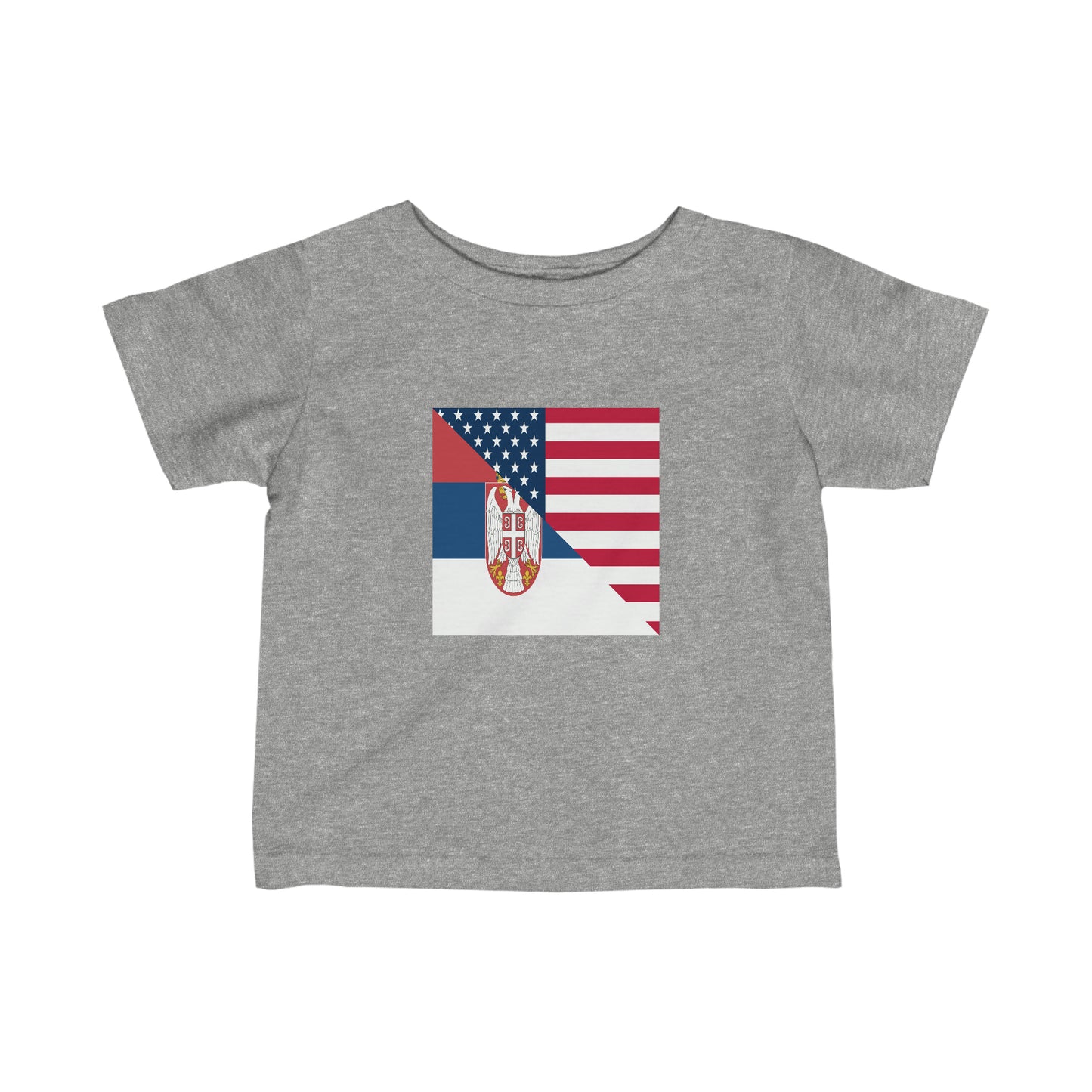 Infant Serbian American Flag Half Serbia USA Toddler Tee Shirt