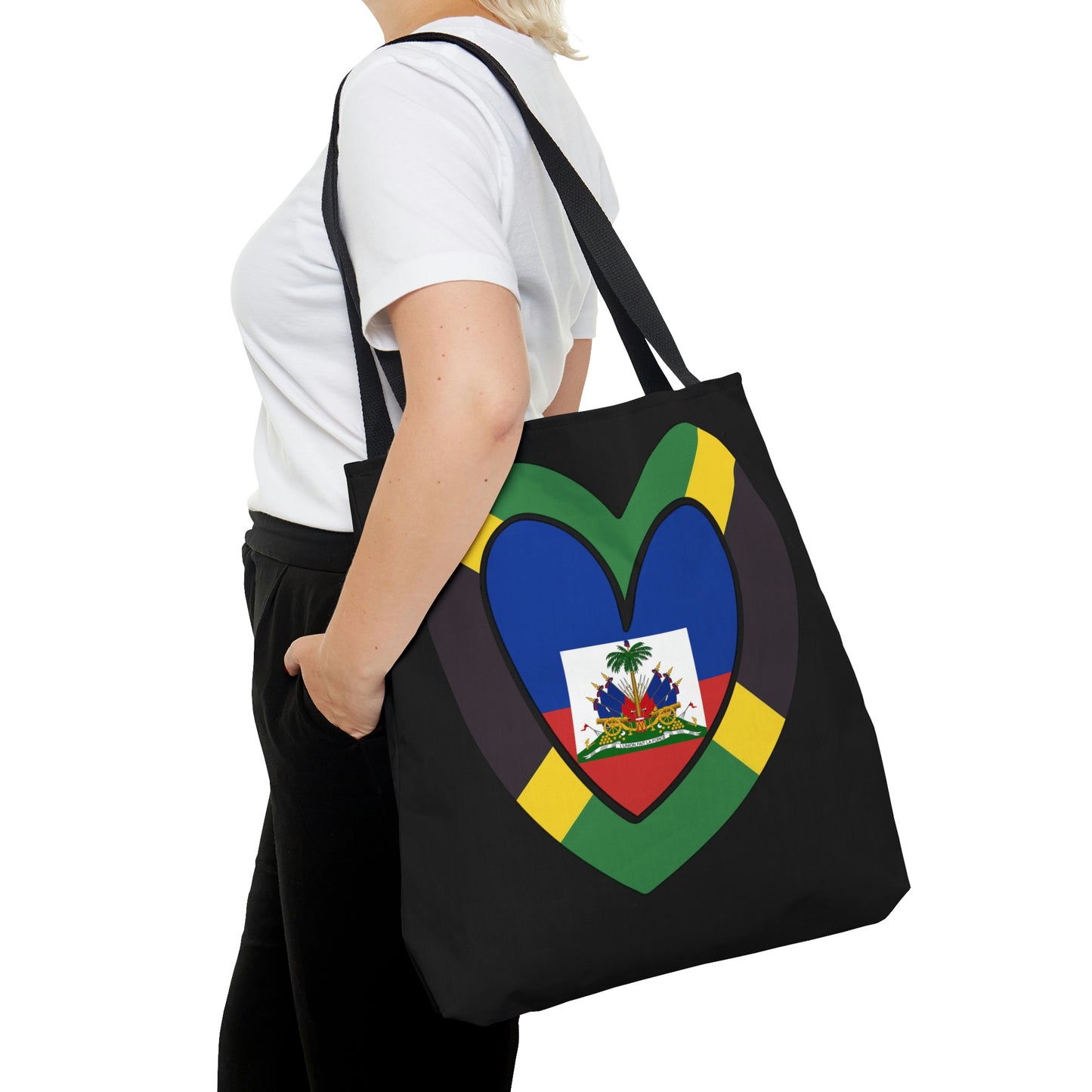 Jamaican Haitian Flag Inner Heart Jamaica Haiti  Tote Bag | Shoulder Bag