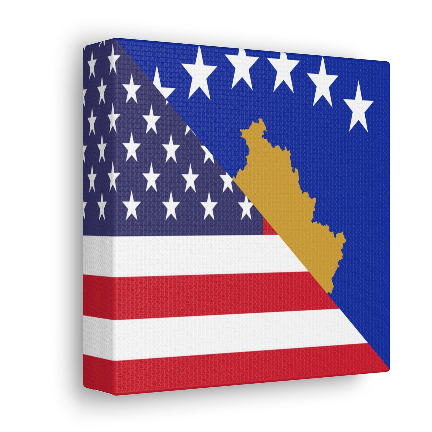 Kosovo American Flag Kosovar Canvas Gallery Wraps | Wall Art