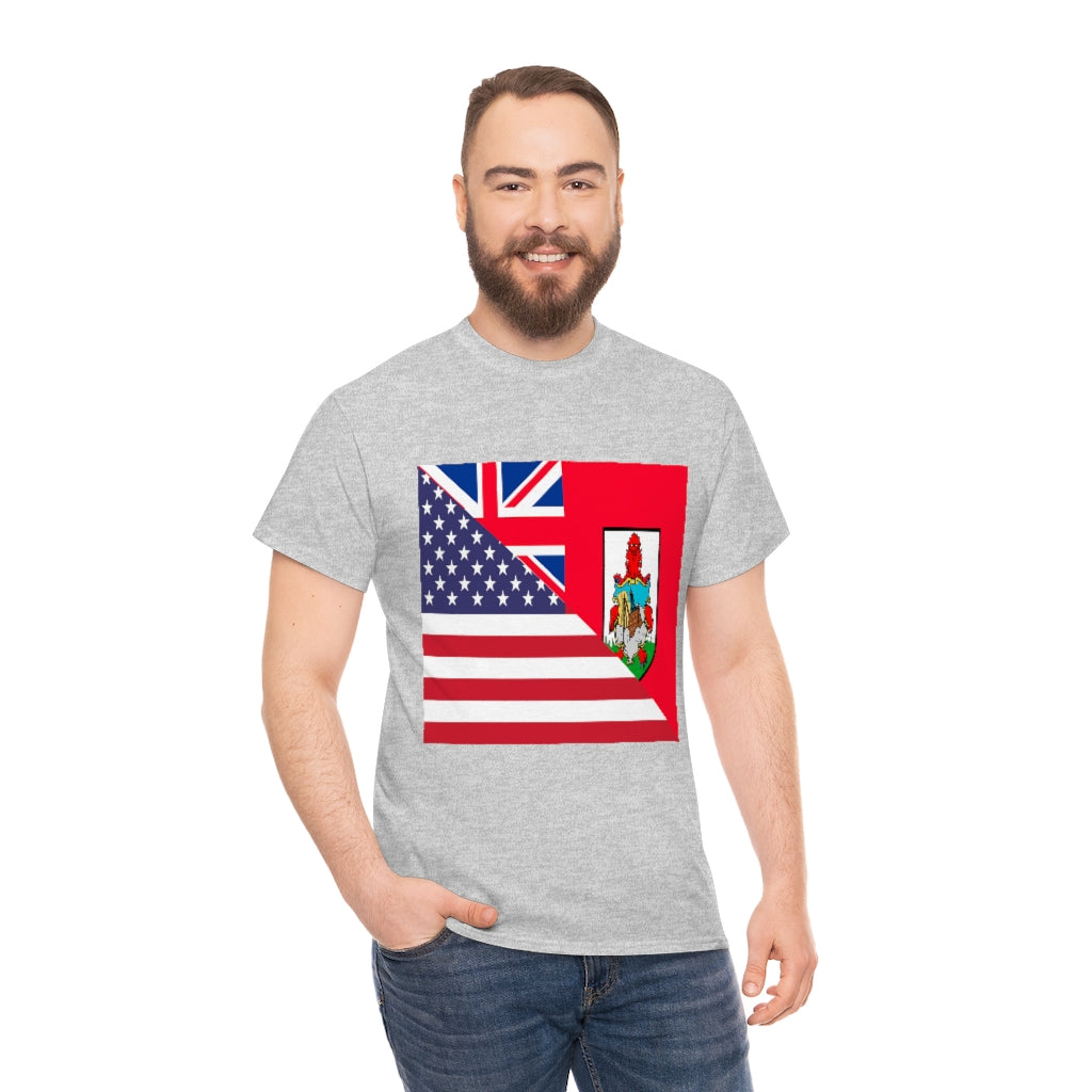 Bermudan American Flag Tee Shirt | Bermuda USA Tshirt