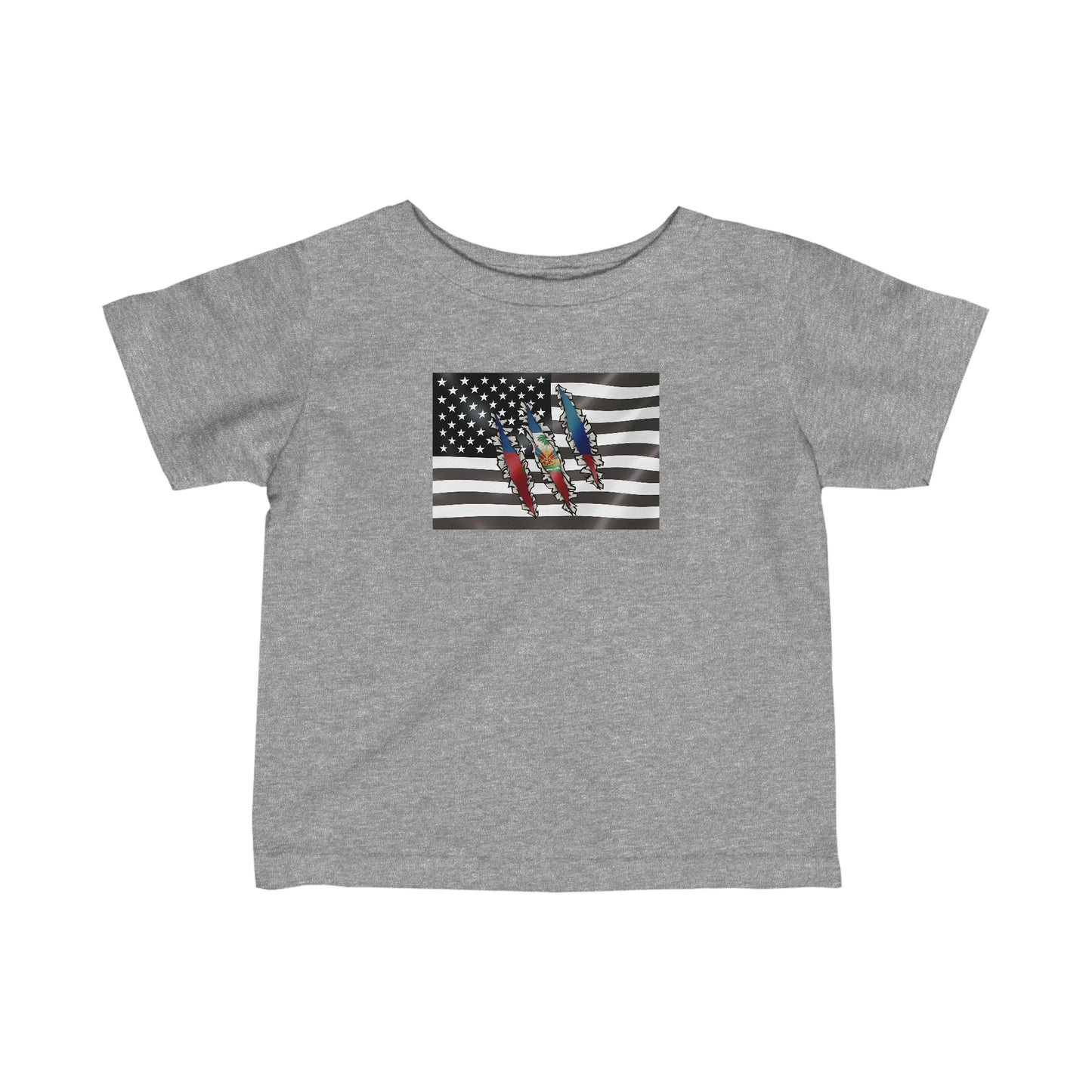 Infant Slashed Haitian Flag | Haiti Toddler Tee Shirt