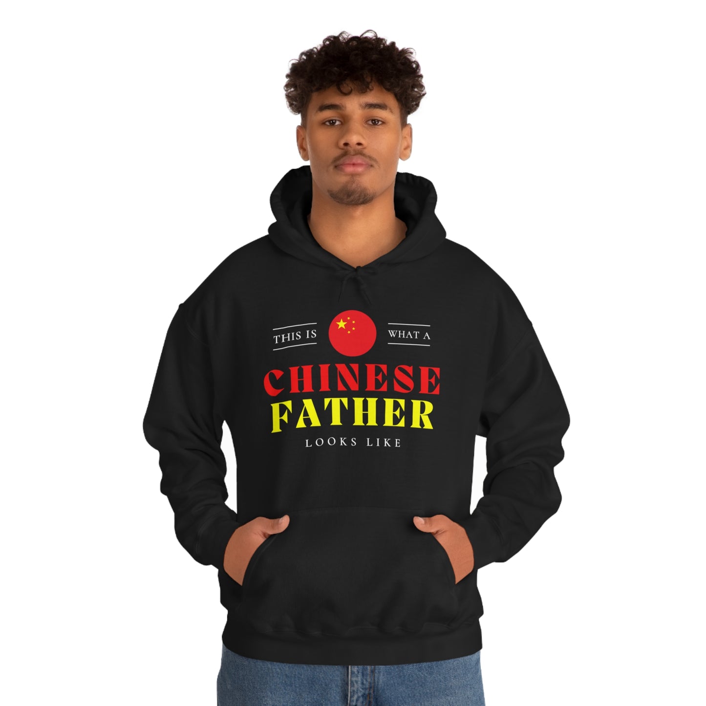 Chinese Father Looks Like China Flag Fathers Day Hoodie | Unisex Pullover Hooded Sweatshirt