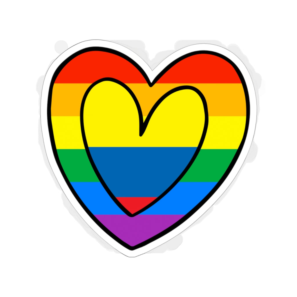 Colombian Pride Rainbow Flag Heart Sticker | Colombia Pride Month Accessory