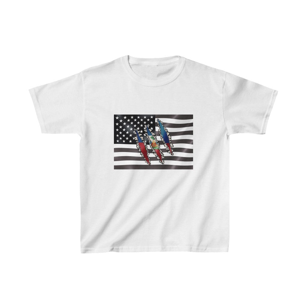 Kids Slashed Haitian Flag | Haiti T-Shirt | Unisex Tee Shirt