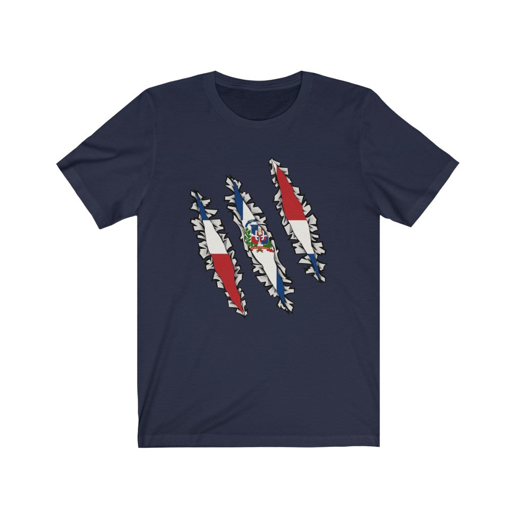 Slashed Dominican Flag Shirt | DR Dominican Republic Tee Men Women Clothing