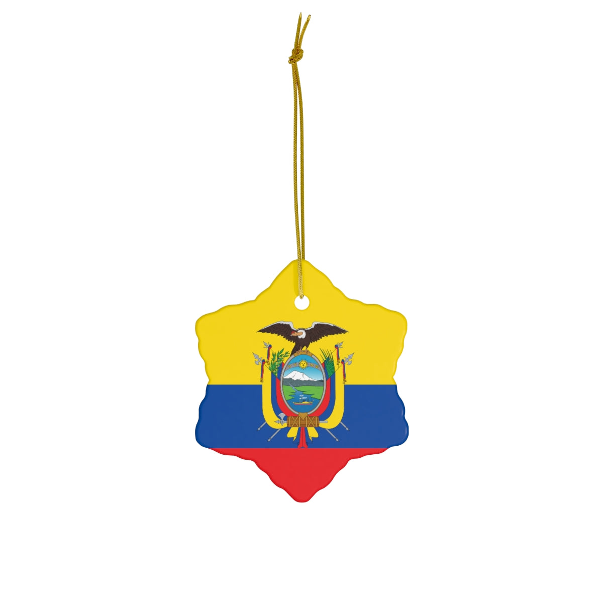 Ecuador Flag Ceramic Ornaments | Ecuadorian Christmas Tree