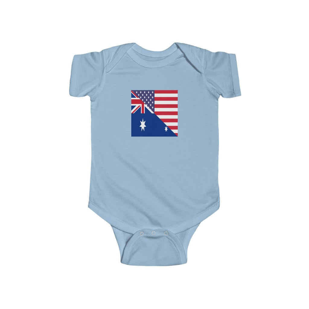 Australian American Flag Baby Bodysuit | Australia USA Baby Boy Girl