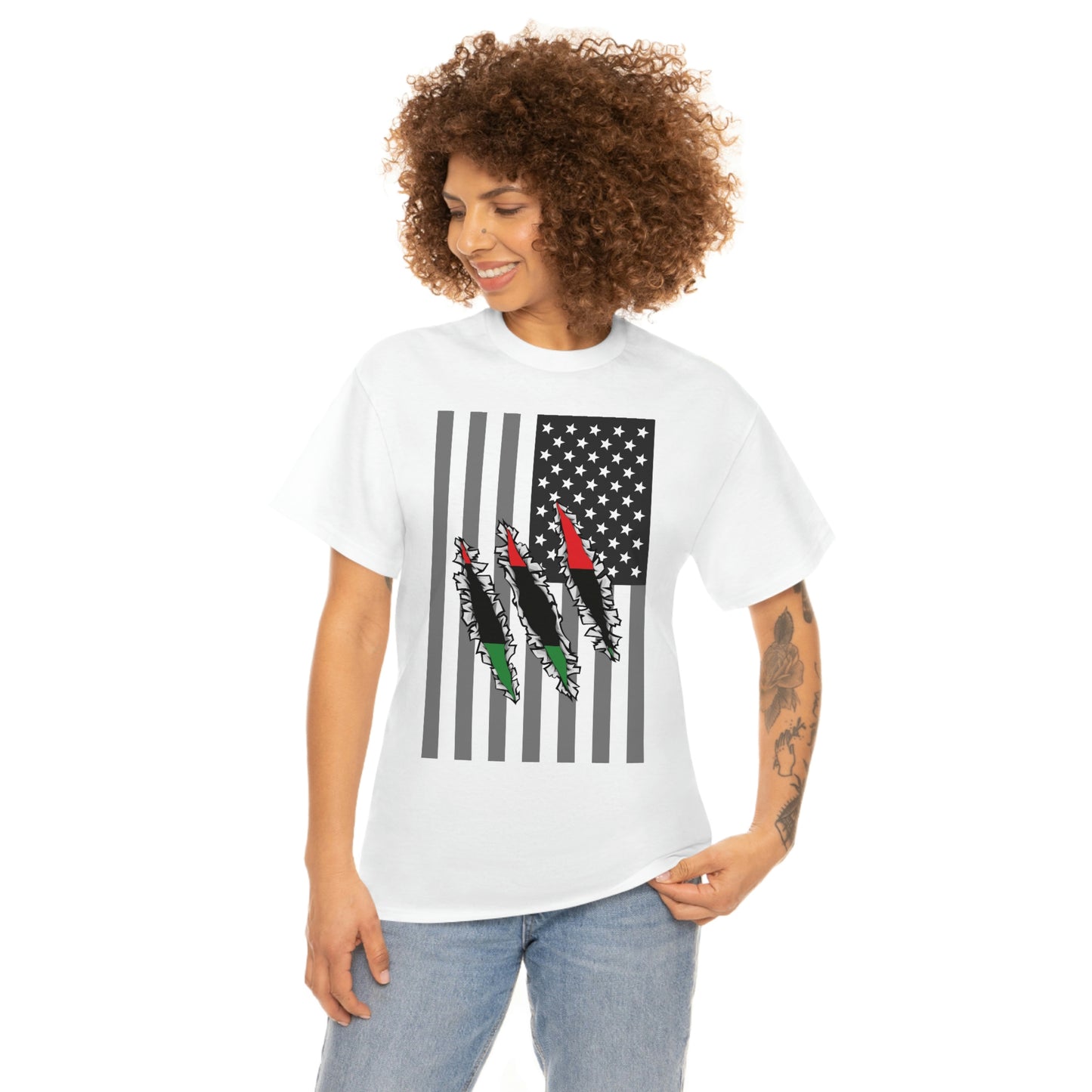 Pan African Flag Slash Black History Month Tee Shirt | USA T-Shirt