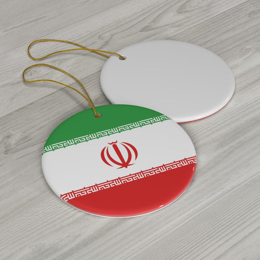 Iran Flag Ceramic Ornaments | Iranian Christmas Tree