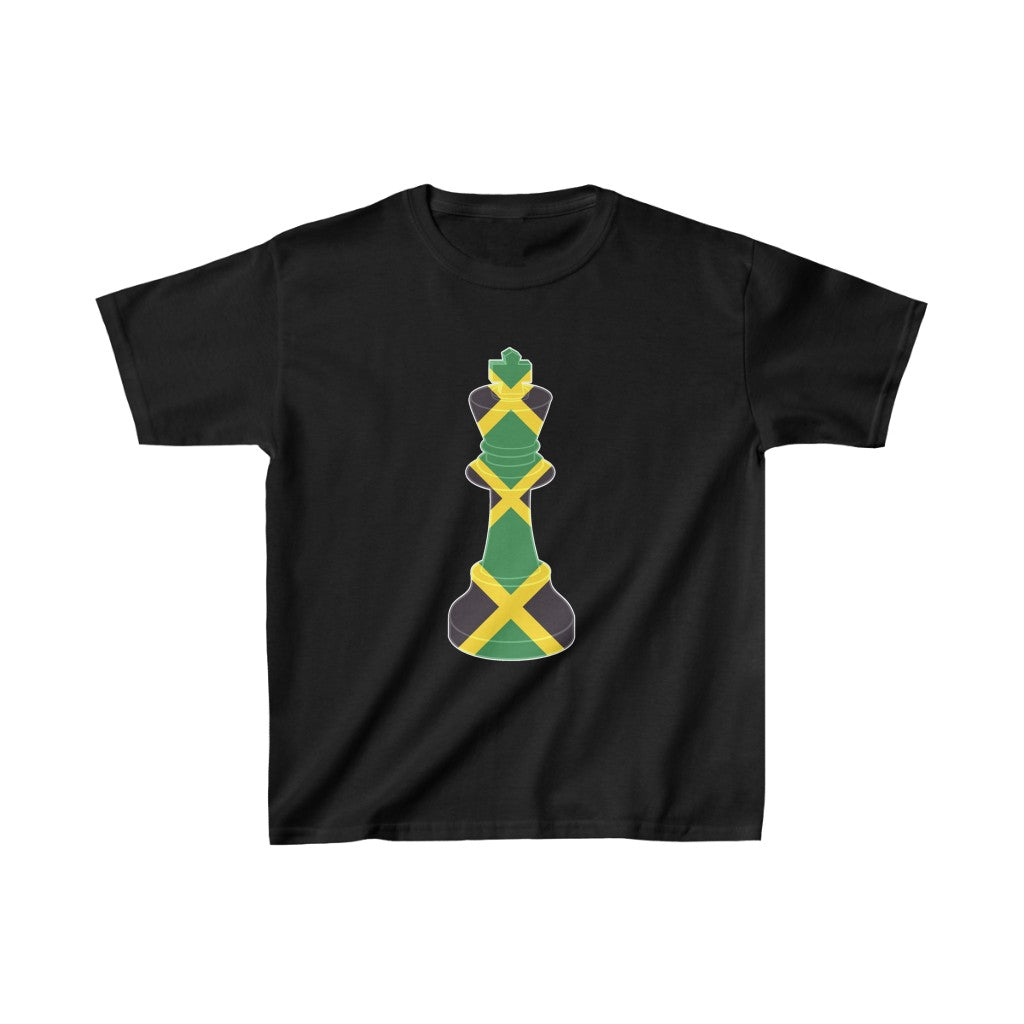 Kids Jamaica Flag King Chess Piece | Jamaican King T-Shirt | Unisex Tee Shirt