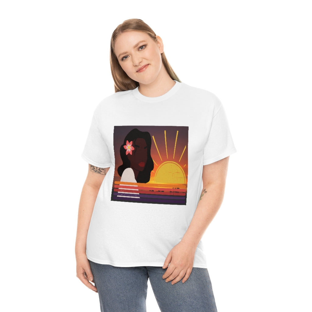 Black Woman Summer Sunrise Sunset T-Shirt | Unisex Men Women Shirt