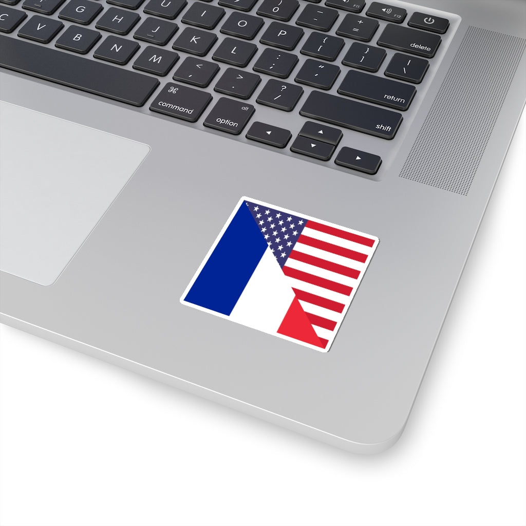 French American Flag Sticker | France USA Stickers