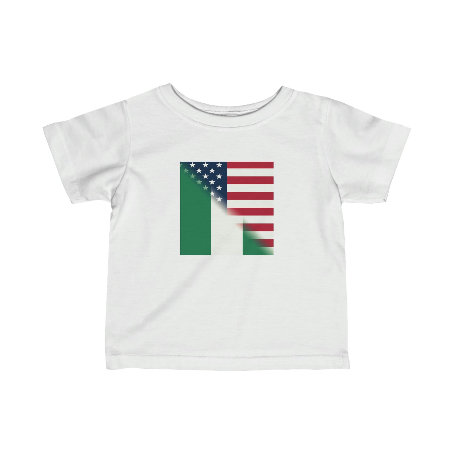 Infant Nigeria America Flag | United States Half Nigerian Toddler Tee Shirt