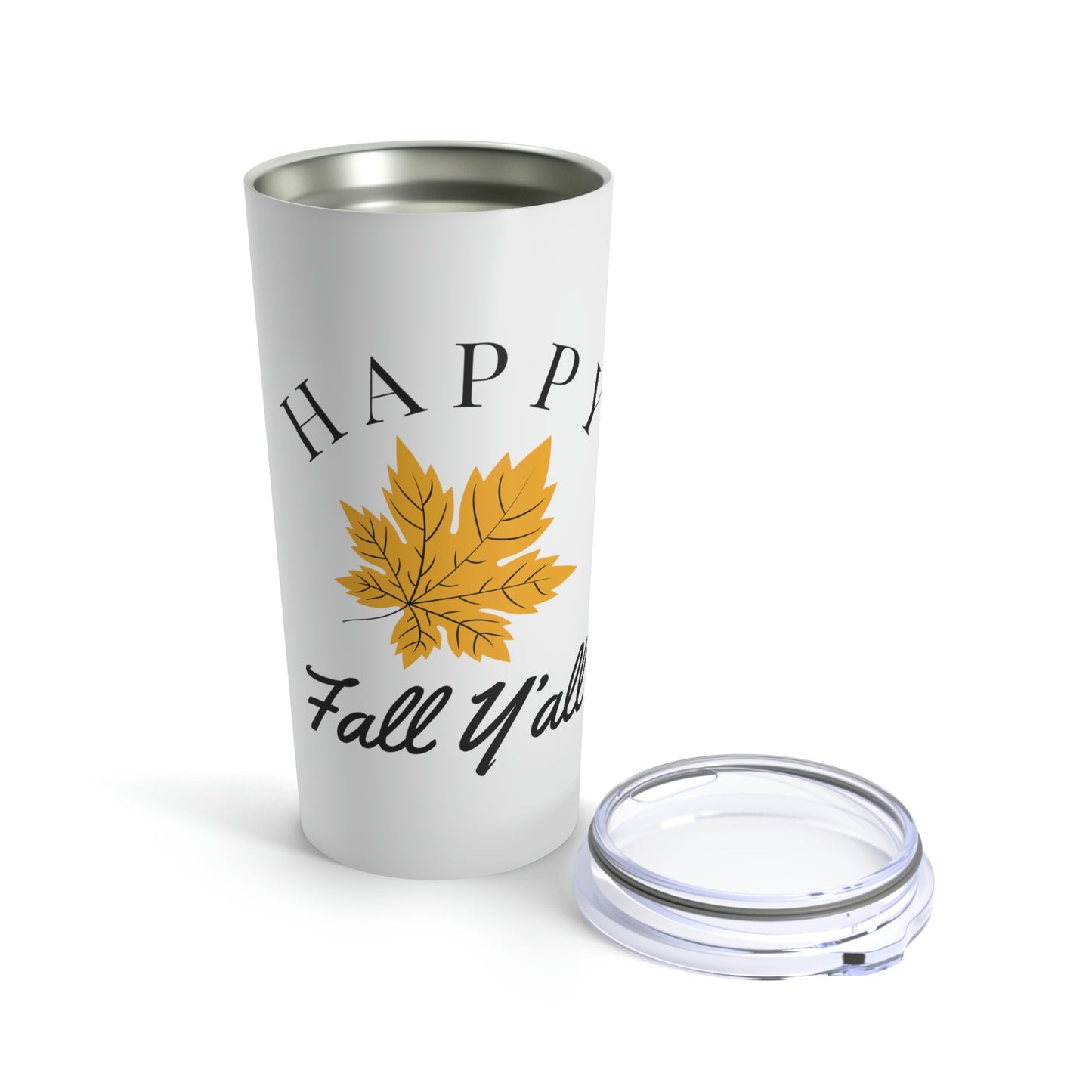 Happy Fall Yall | Yellow Leaf Black Autumn Leaves Tumbler 20oz