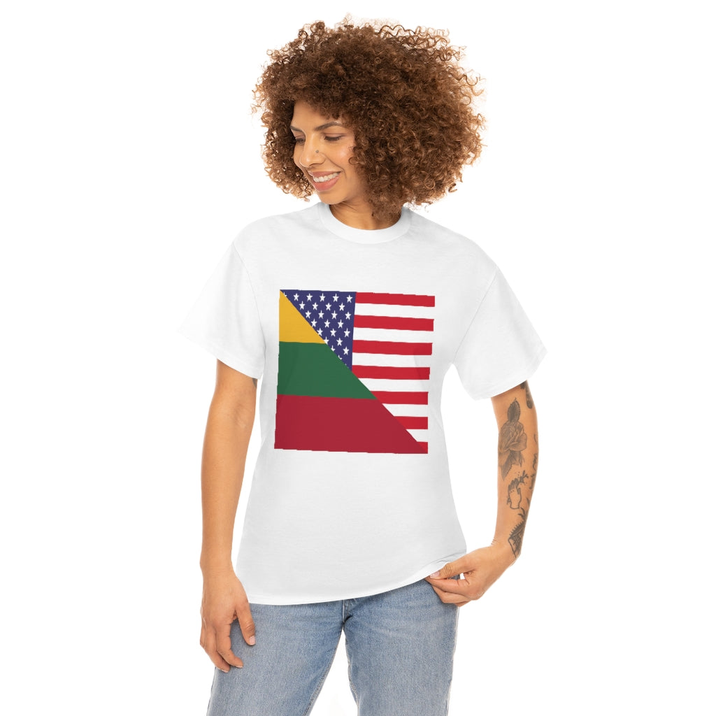 Lithuanian American Flag Unisex Tee Shirt | Lithuania Tshirt