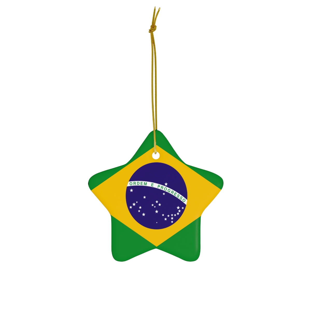 Brazil Flag Ceramic Ornaments | Brazilian Brasil Christmas Tree