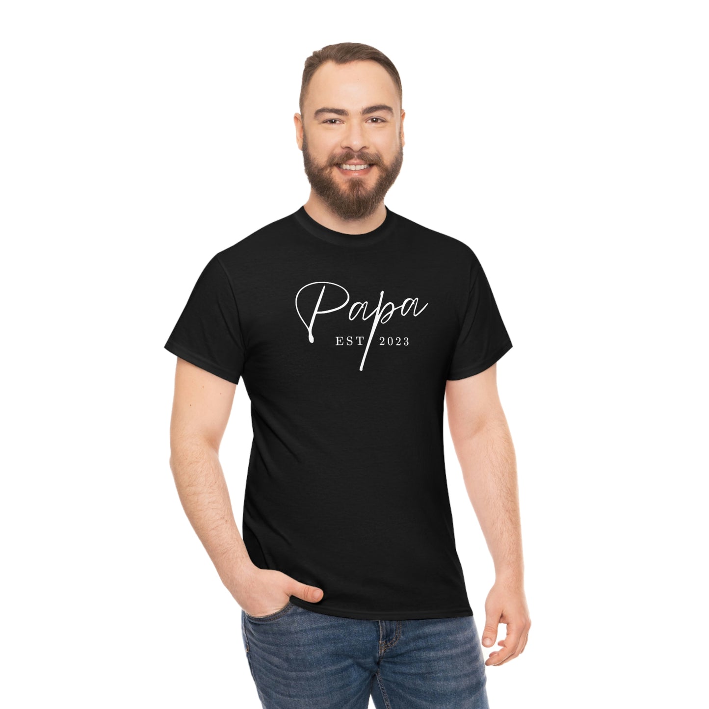 Papa Est 2023 Fathers Day Gift for Dad 2 T-Shirt | Unisex Tee Shirt