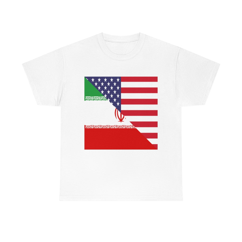 Iran American Flag Tee Shirt | Unisex Iranian USA Tshirt