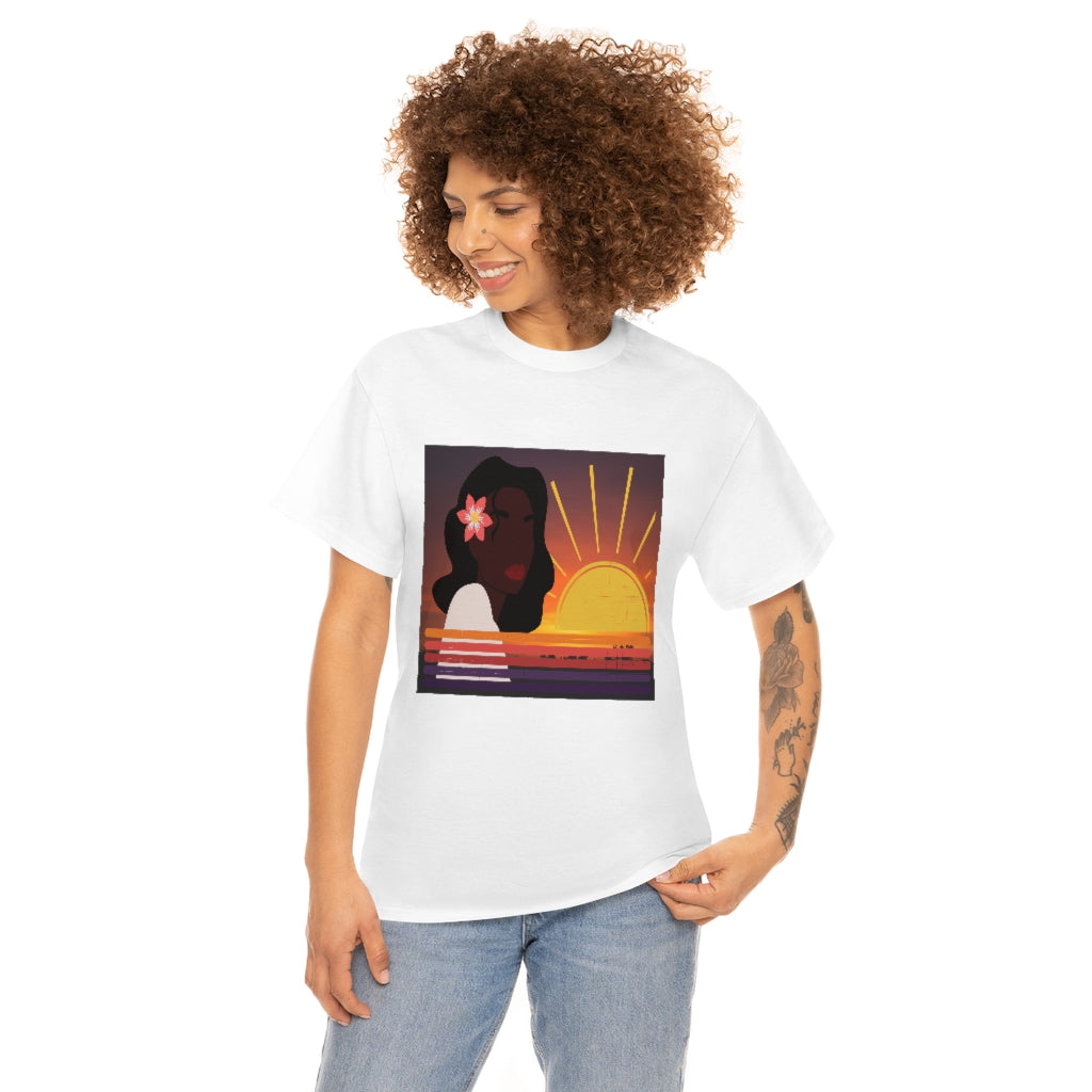 Black Woman Summer Sunrise Sunset T-Shirt | Unisex Men Women Shirt