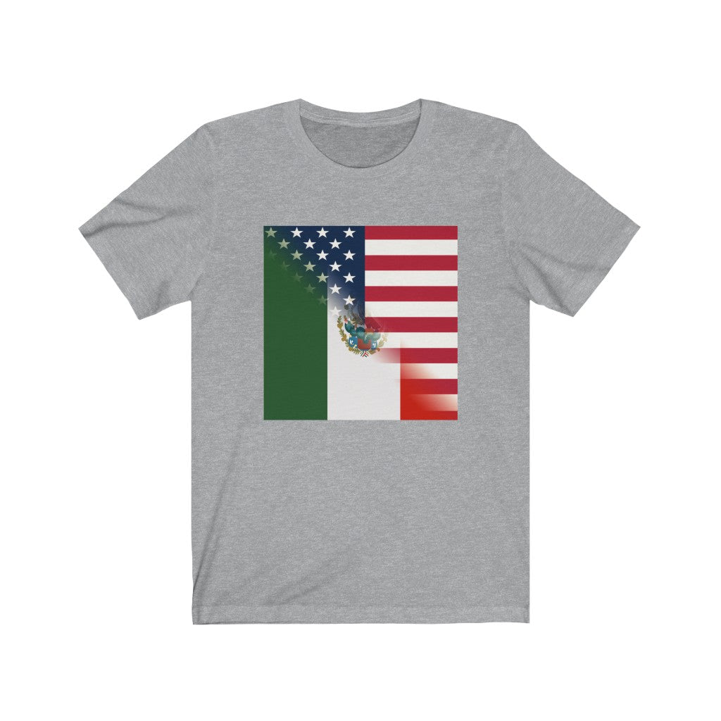 Half Mexico - America Flag Tee | USA Mexican Clothing