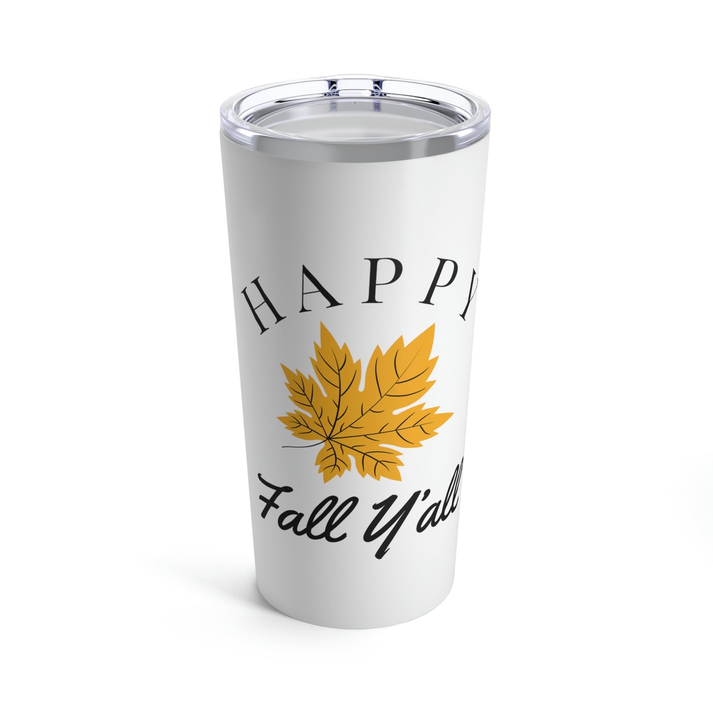 Happy Fall Yall | Yellow Leaf Black Autumn Leaves Tumbler 20oz