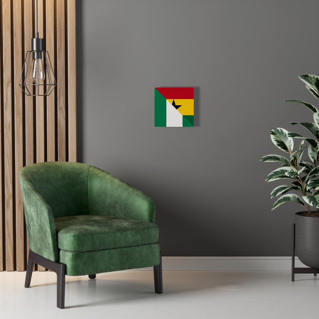 Nigerian Ghanaian Flag Canvas Gallery Wraps | Nigeria Ghana Naija