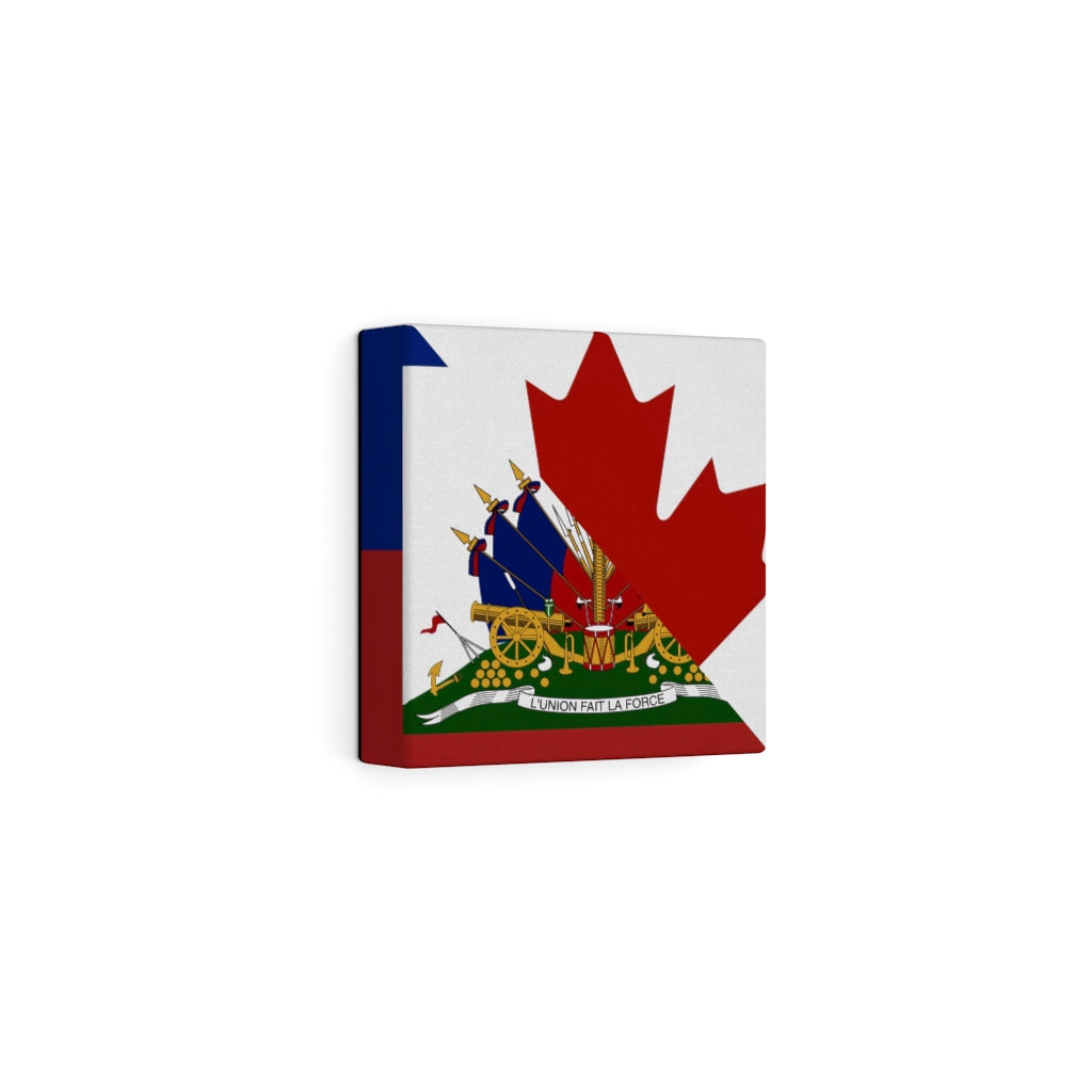 Haitian Canadian Flag Canvas Gallery Wraps | Haiti Canada