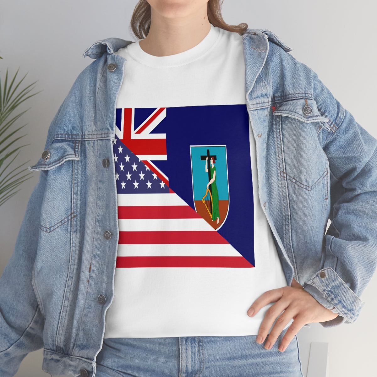 Montserrat American Flag Half Montserratian USA T-Shirt | Unisex Tee Shirt