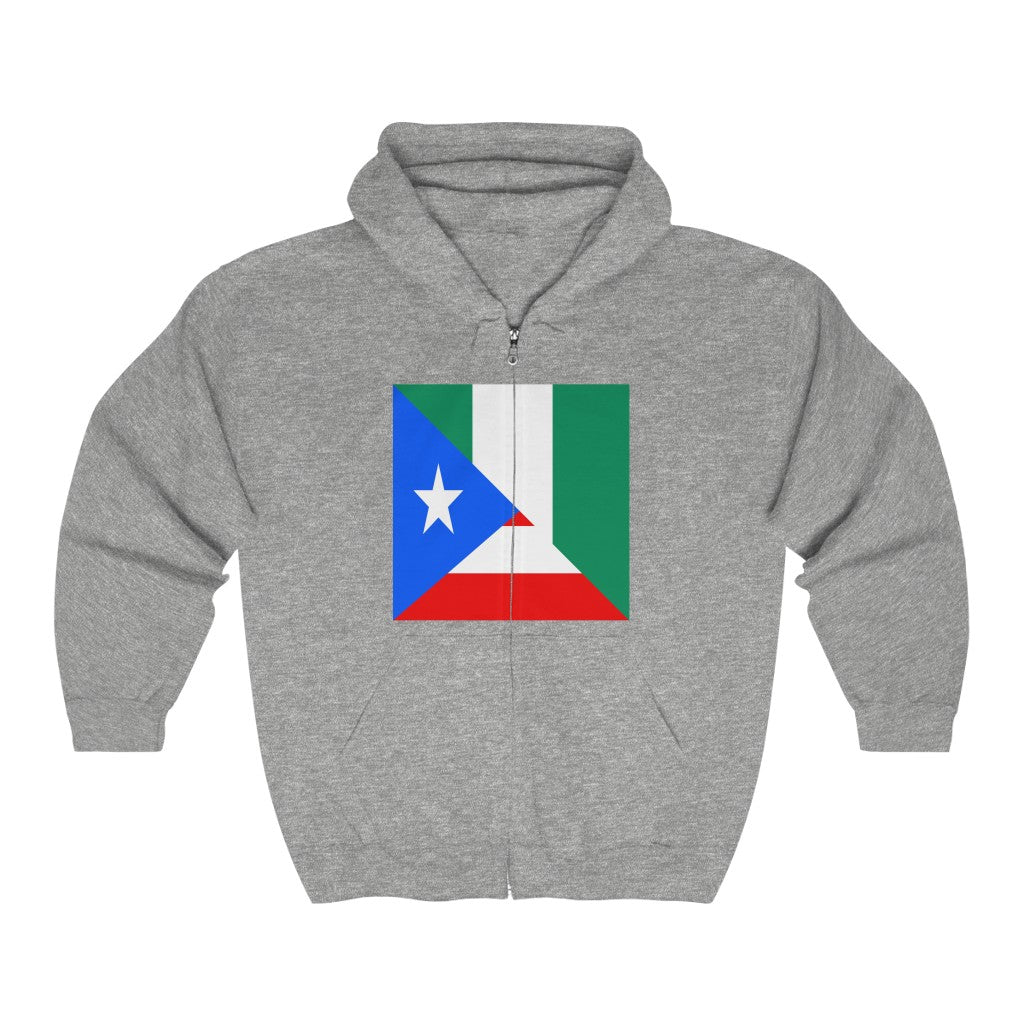 Nigerian Puerto Rican Flag Nigeria PR Zip Hoodie | Hooded Sweatshirt