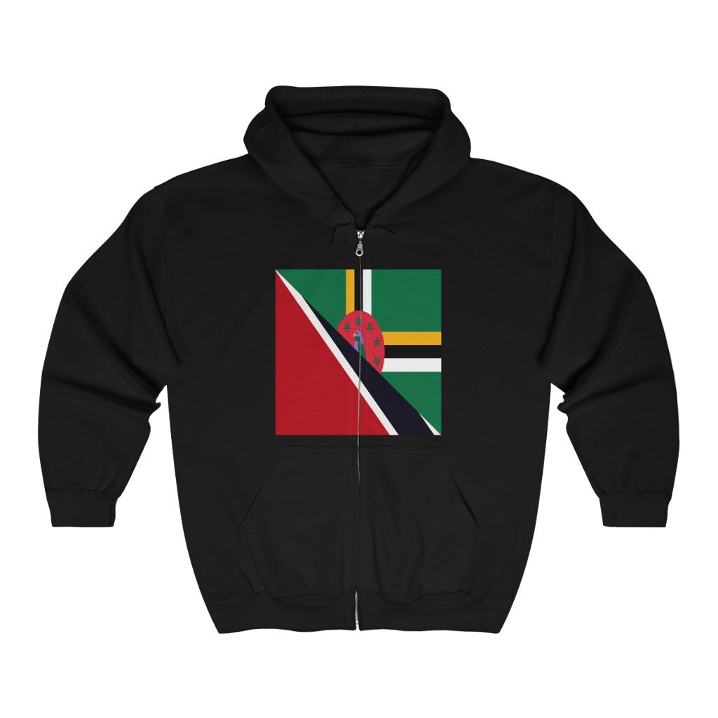 Trinidad Dominica Flag Trini Tobago Zip Hoodie | Hooded Sweatshirt