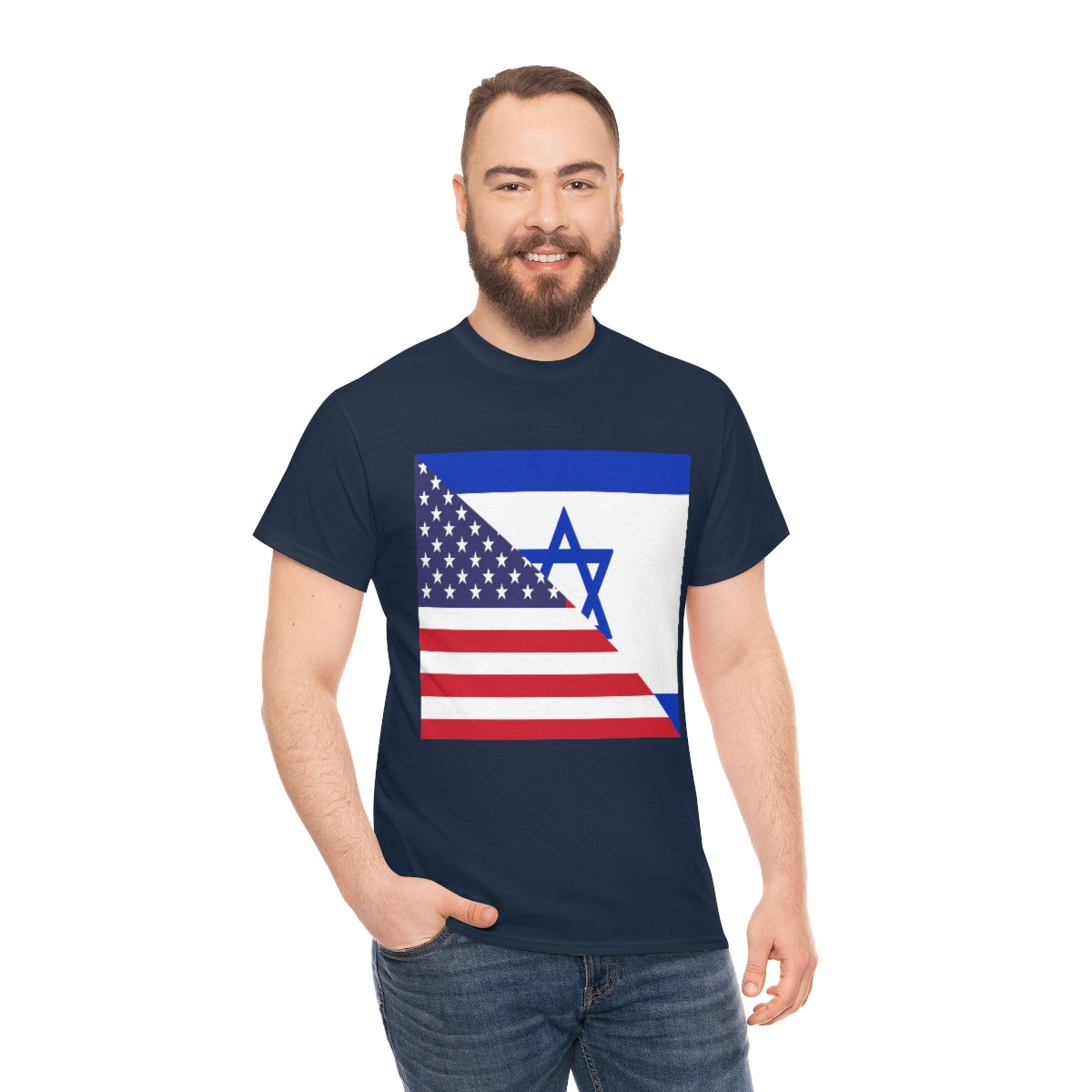 Israel American Flag Half Israeli USA T-Shirt | Unisex Tee Shirt